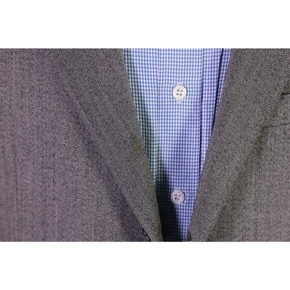 Hickey-Freeman Gray/Black Herringbone Tweed Wool 3-Btn Blazer Sportcoat 42L - Picture 6 of 10